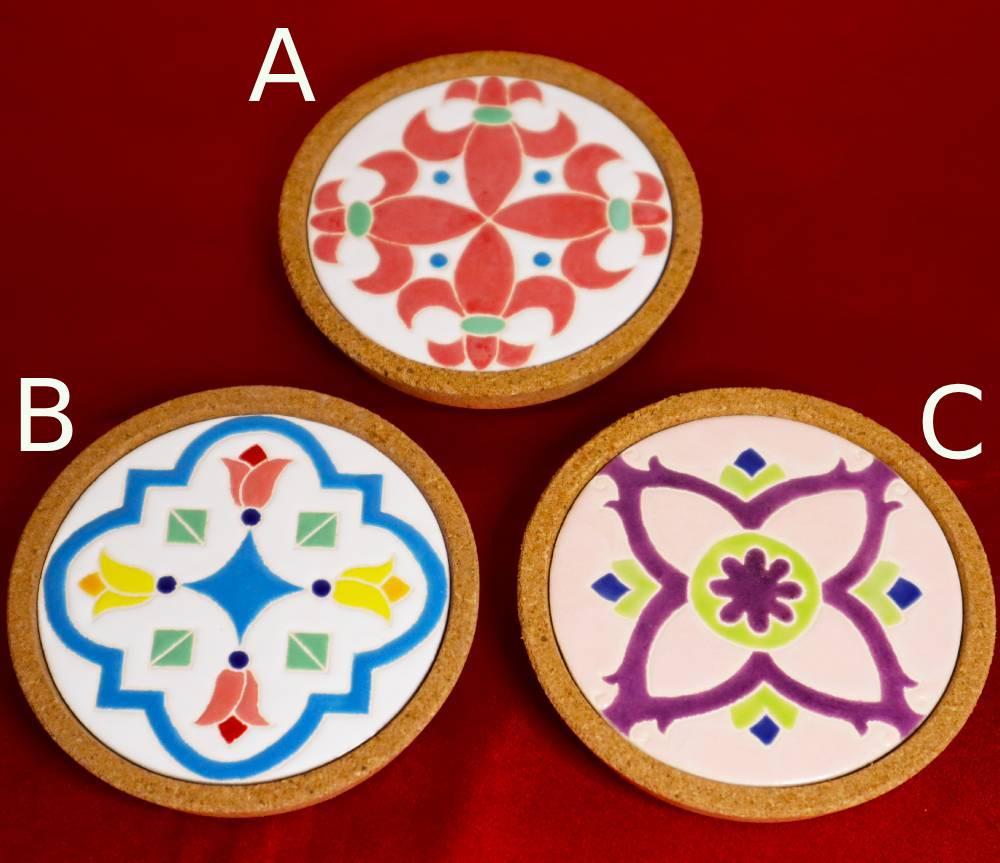 ◆タイルアート◆まるいろタイル◆コースター◆